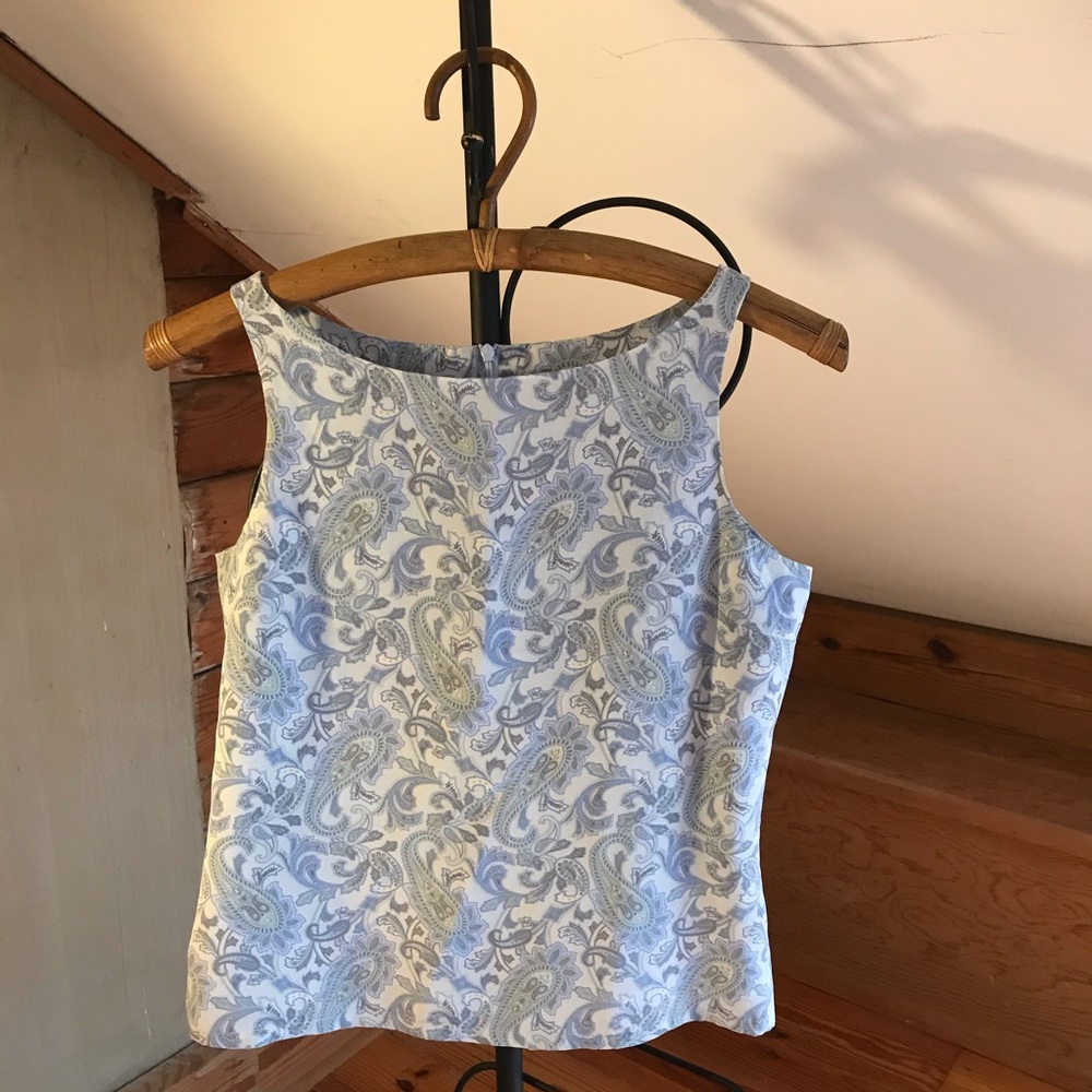 🌸5/$30🌸 Merona Blue Gray Paisley Tank Top, EUC, S